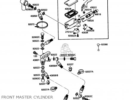 FRONT MASTER CYLINDER - ZX750F2 NINJA 750R 1988 USA CALIFORNIA CANADA