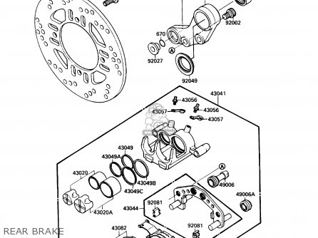 REAR BRAKE - ZX750F2 NINJA 750R 1988 USA CALIFORNIA CANADA