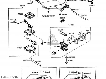 FUEL TANK - ZX750F2 NINJA 750R 1988 USA CALIFORNIA CANADA