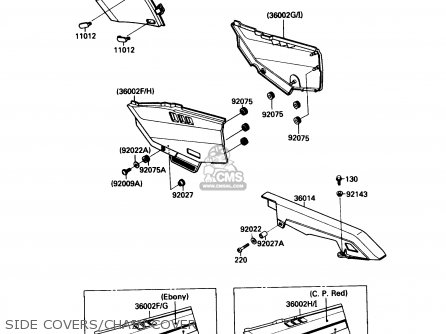 SIDE COVERS/CHAIN COVER - ZX750F2 NINJA 750R 1988 USA CALIFORNIA CANADA