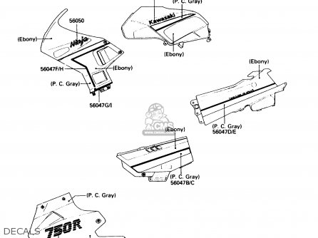 DECALS - ZX750F2 NINJA 750R 1988 USA CALIFORNIA CANADA