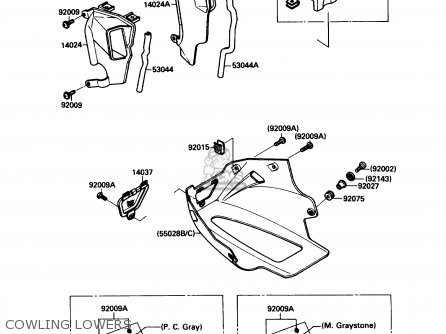 COWLING LOWERS - ZX750F2 NINJA 750R 1988 USA CALIFORNIA CANADA