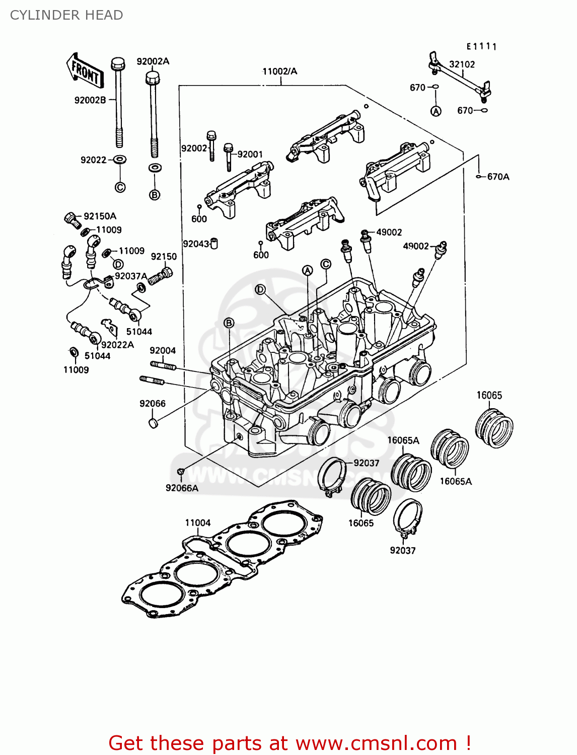 CYLINDER HEAD ZX750F2A GPX750R 1988 UNITED KINGDOM