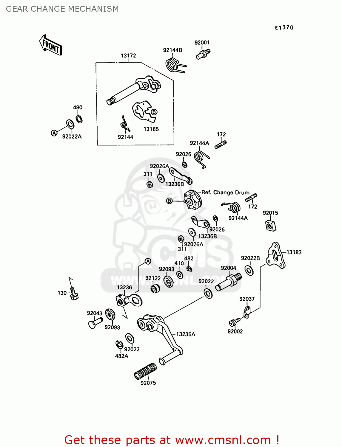 GEAR CHANGE MECHANISM ZX750F2A GPX750R 1988 UNITED KINGDOM