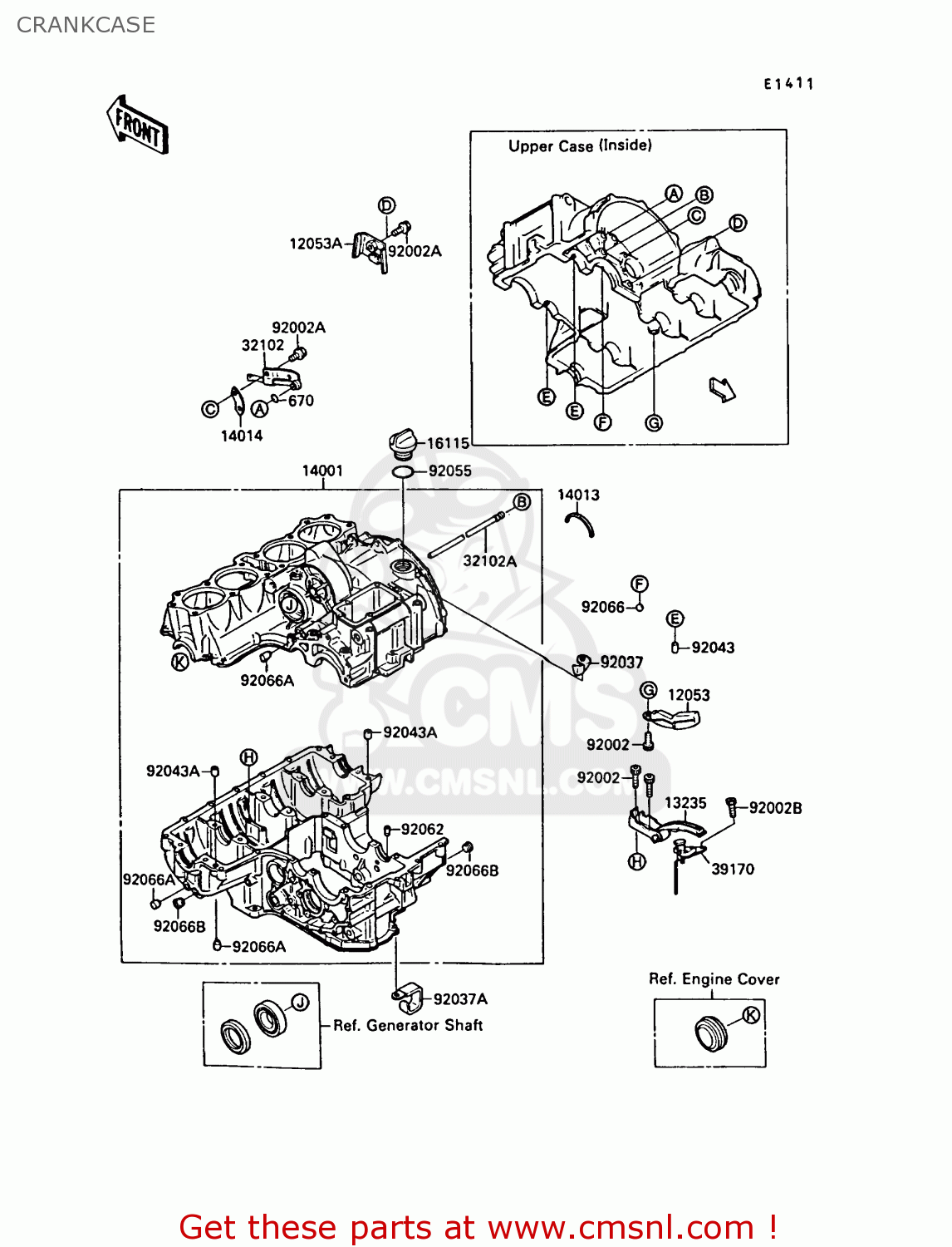CRANKCASE ZX750F2A GPX750R 1988 UNITED KINGDOM