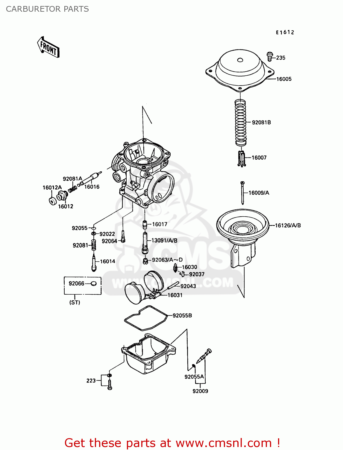 CARBURETOR PARTS ZX750F2A GPX750R 1988 UNITED KINGDOM