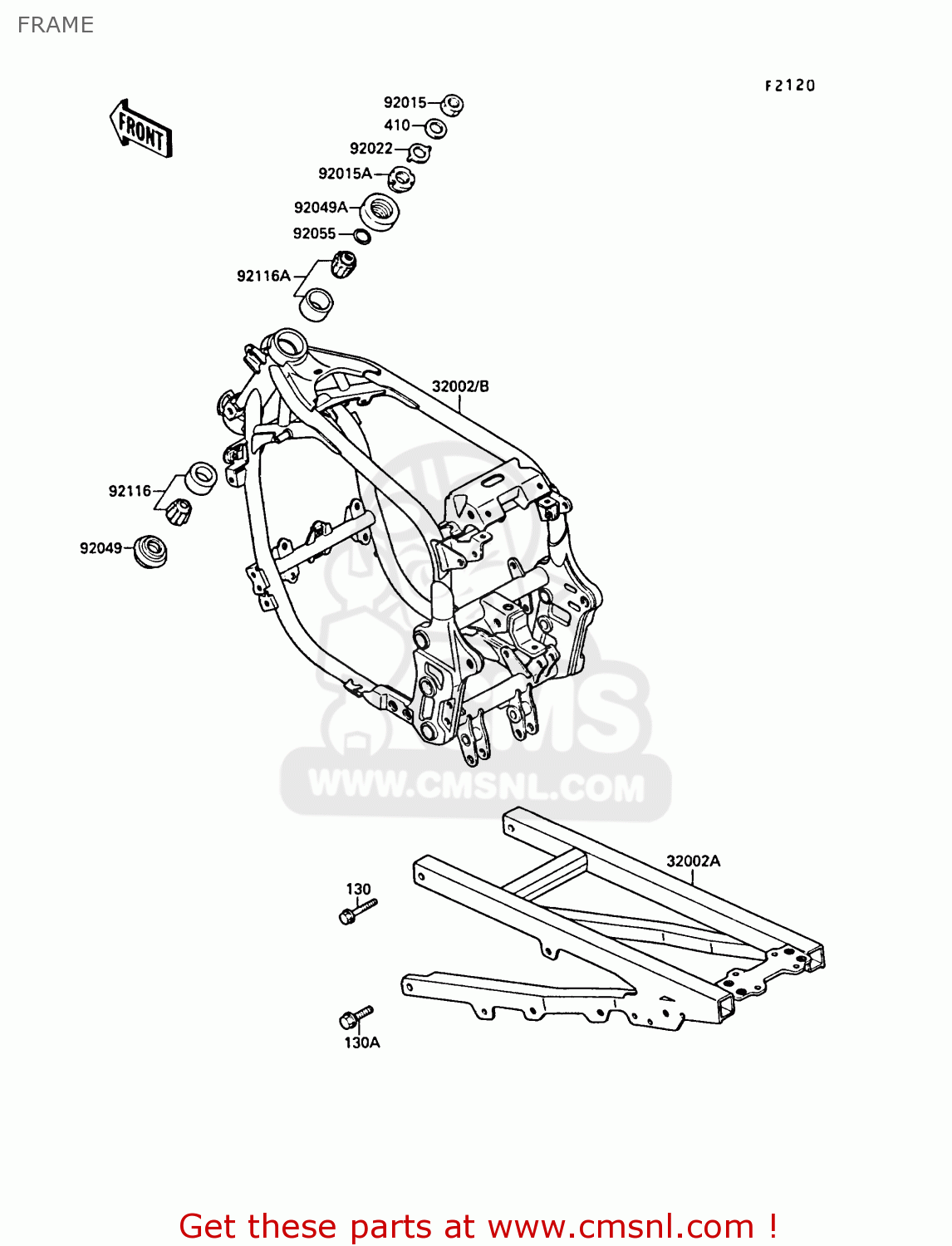 FRAME ZX750F2A GPX750R 1988 UNITED KINGDOM