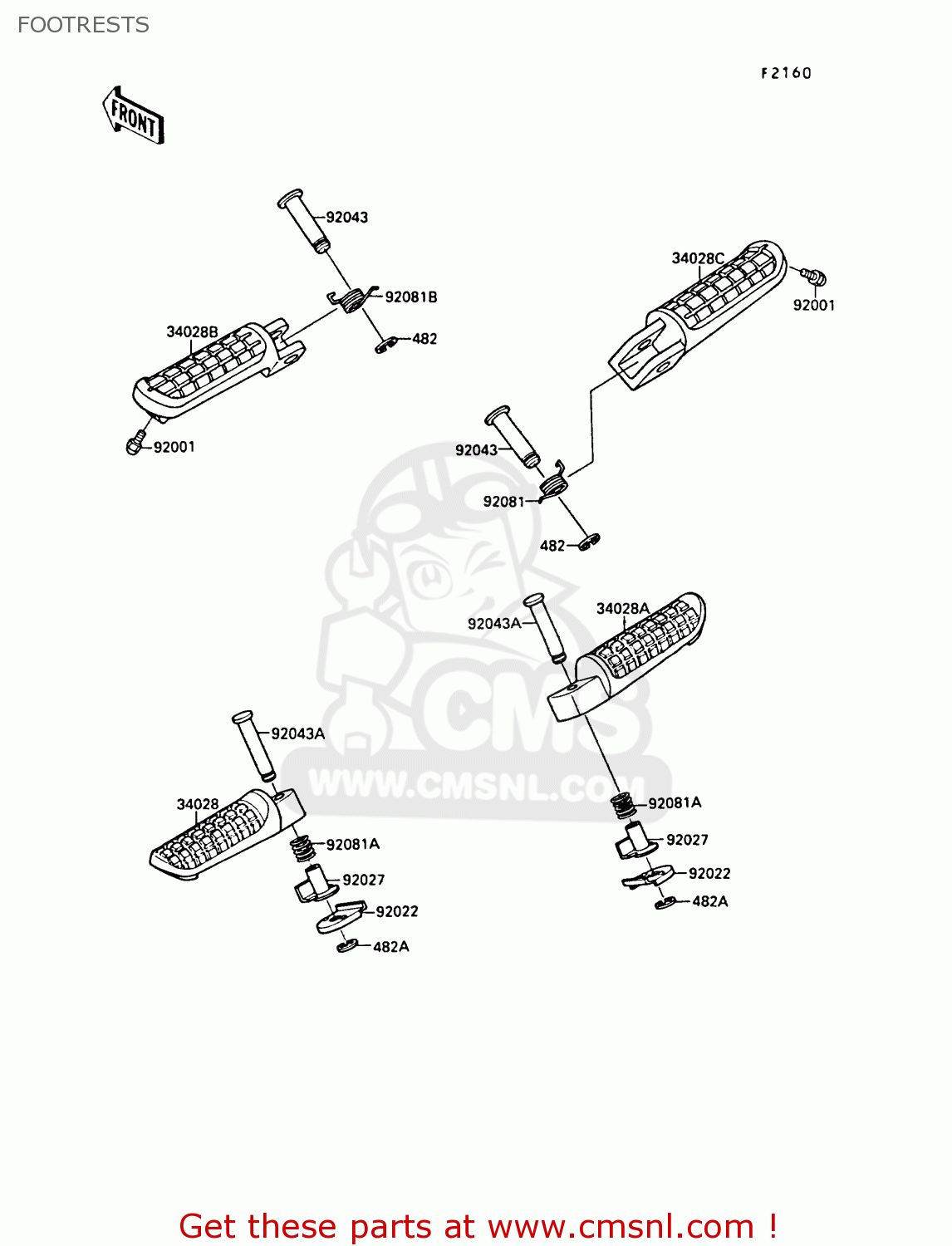 FOOTRESTS ZX750F2A GPX750R 1988 UNITED KINGDOM