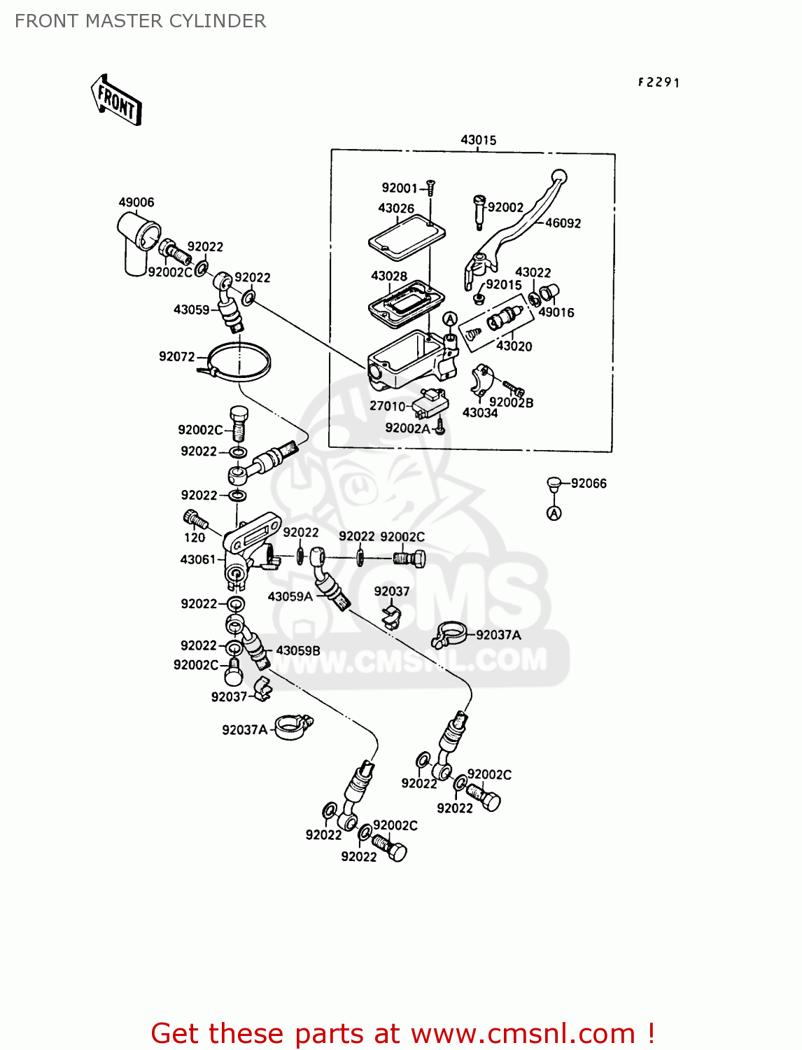 FRONT MASTER CYLINDER ZX750F2A GPX750R 1988 UNITED KINGDOM