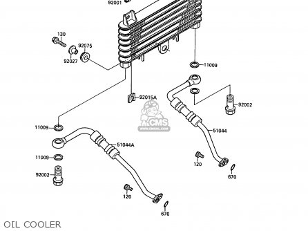OIL COOLER - ZX750F2A GPX750R 1988 UNITED KINGDOM