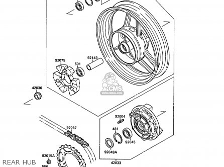 REAR HUB - ZX750F2A GPX750R 1988 UNITED KINGDOM