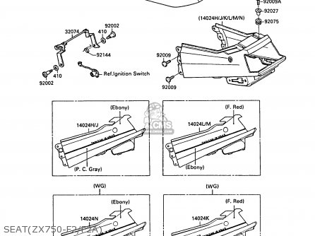 SEAT(ZX750-F2/F2A) - ZX750F2A GPX750R 1988 UNITED KINGDOM