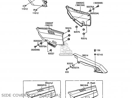 SIDE COVERS(ZX750-F2/F2A) - ZX750F2A GPX750R 1988 UNITED KINGDOM