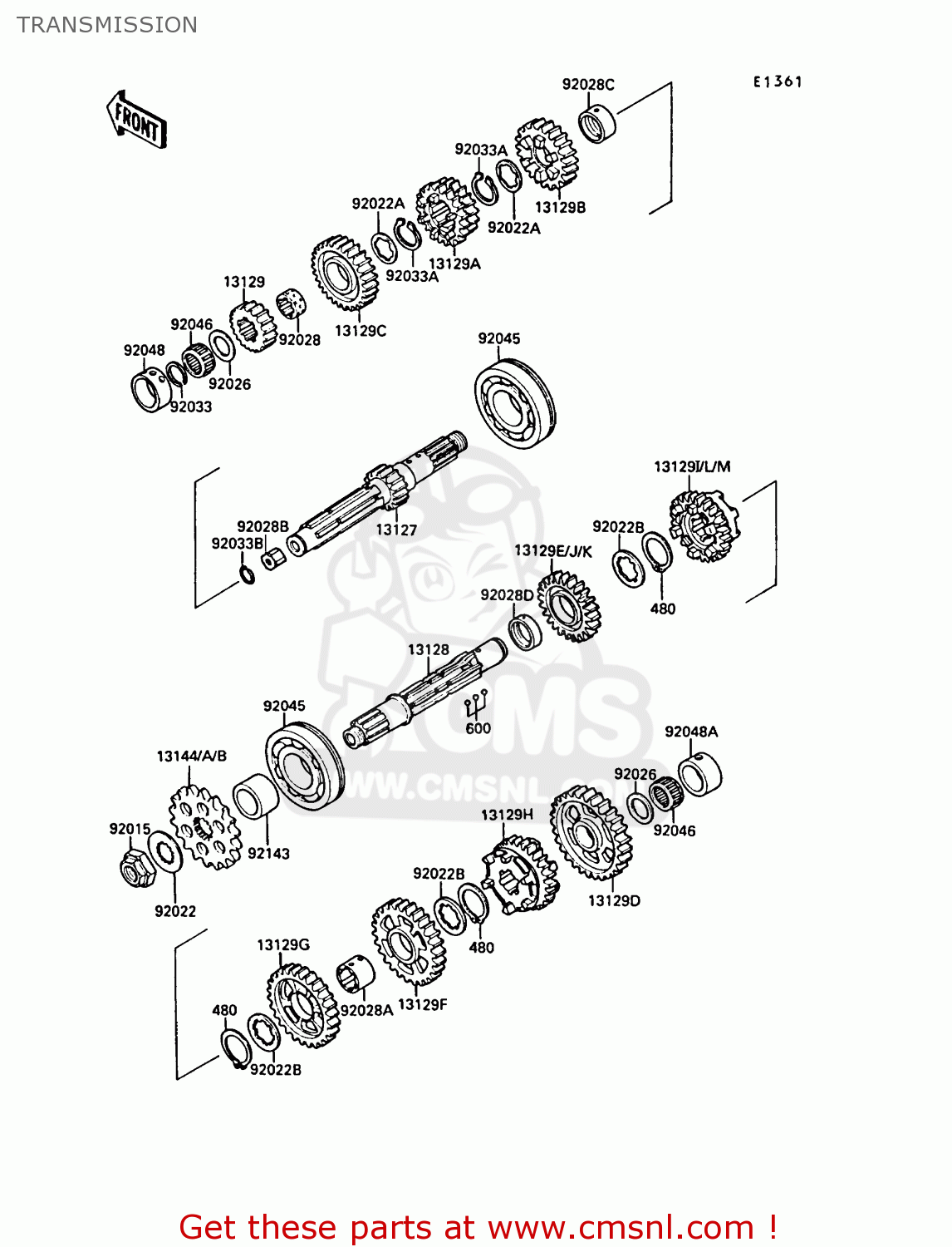 TRANSMISSION ZX750F3 GPX750R 1989 EUROPE FR UK AR NR