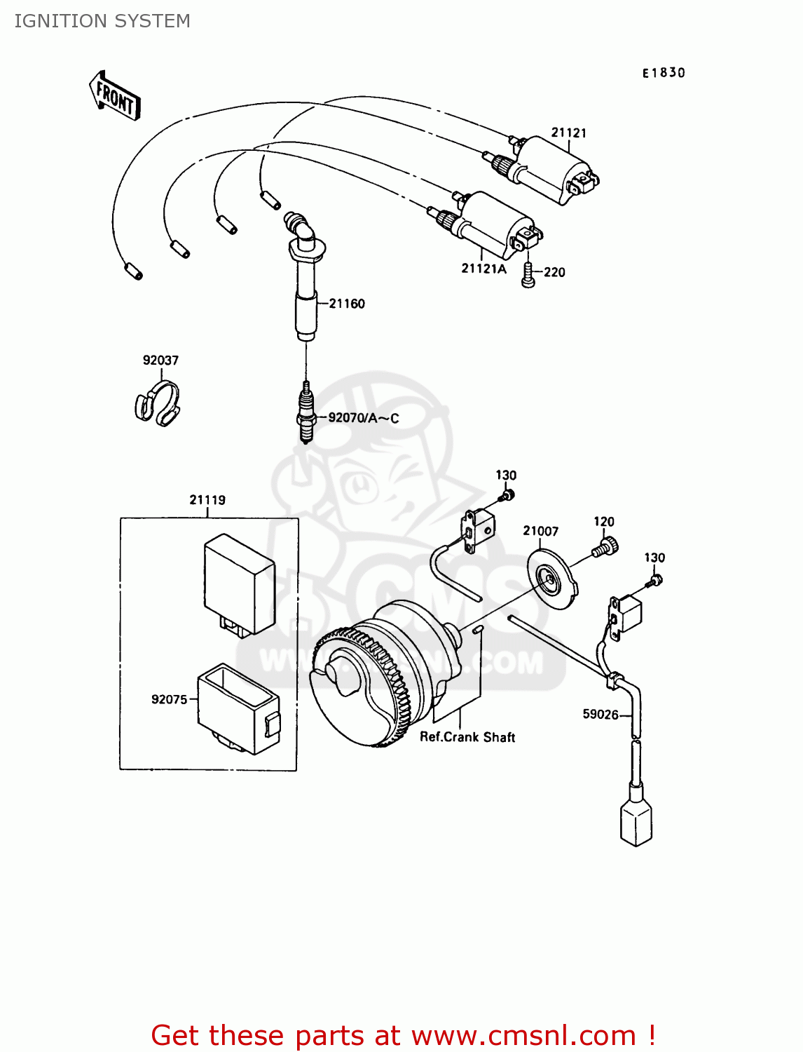 IGNITION SYSTEM ZX750F3 GPX750R 1989 EUROPE FR UK AR NR