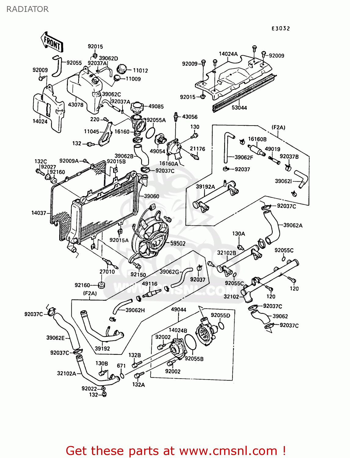 RADIATOR ZX750F3 GPX750R 1989 EUROPE FR UK AR NR