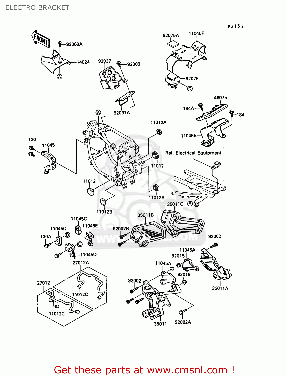 ELECTRO BRACKET ZX750F3 GPX750R 1989 EUROPE FR UK AR NR