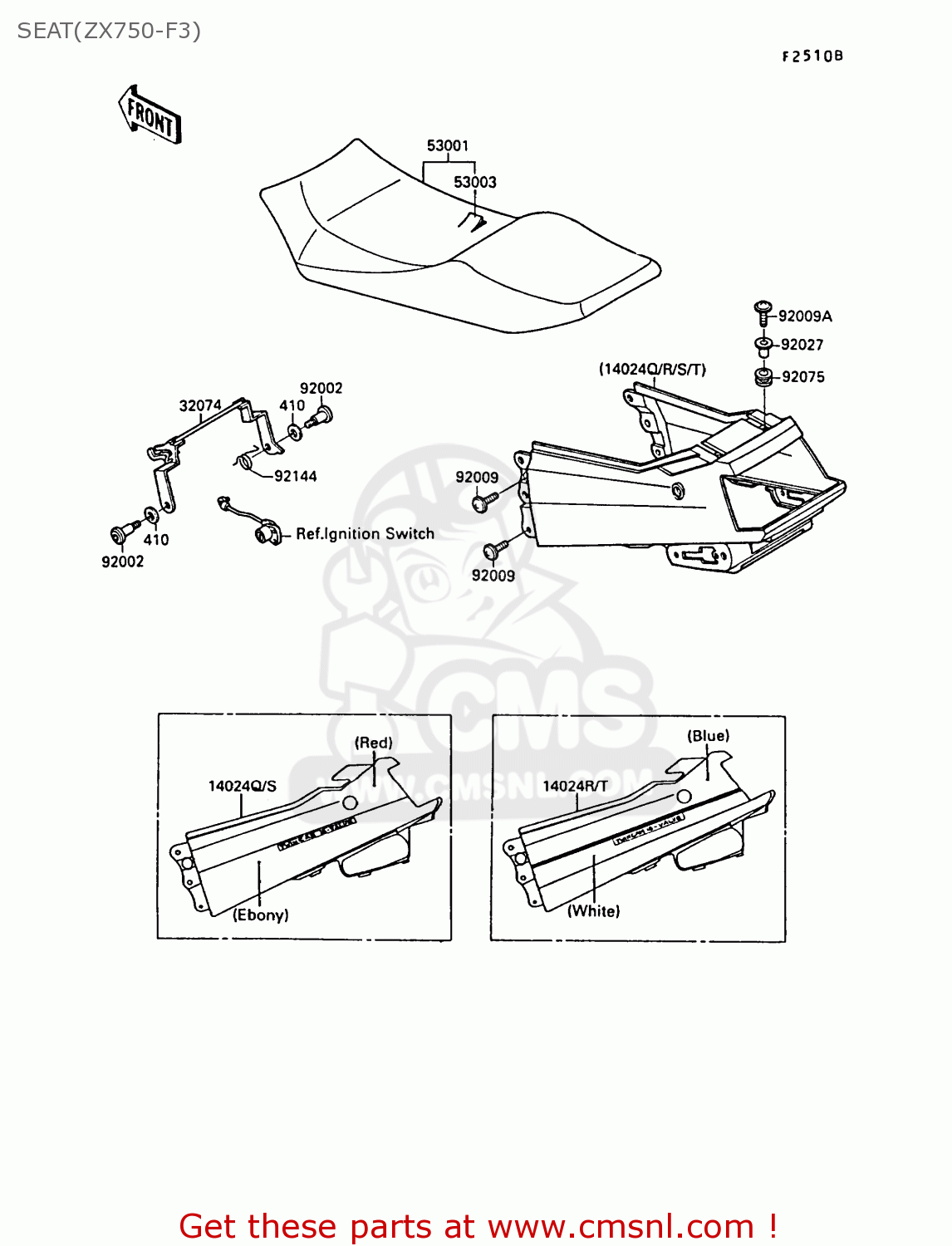 SEAT(ZX750-F3) ZX750F3 GPX750R 1989 EUROPE FR UK AR NR