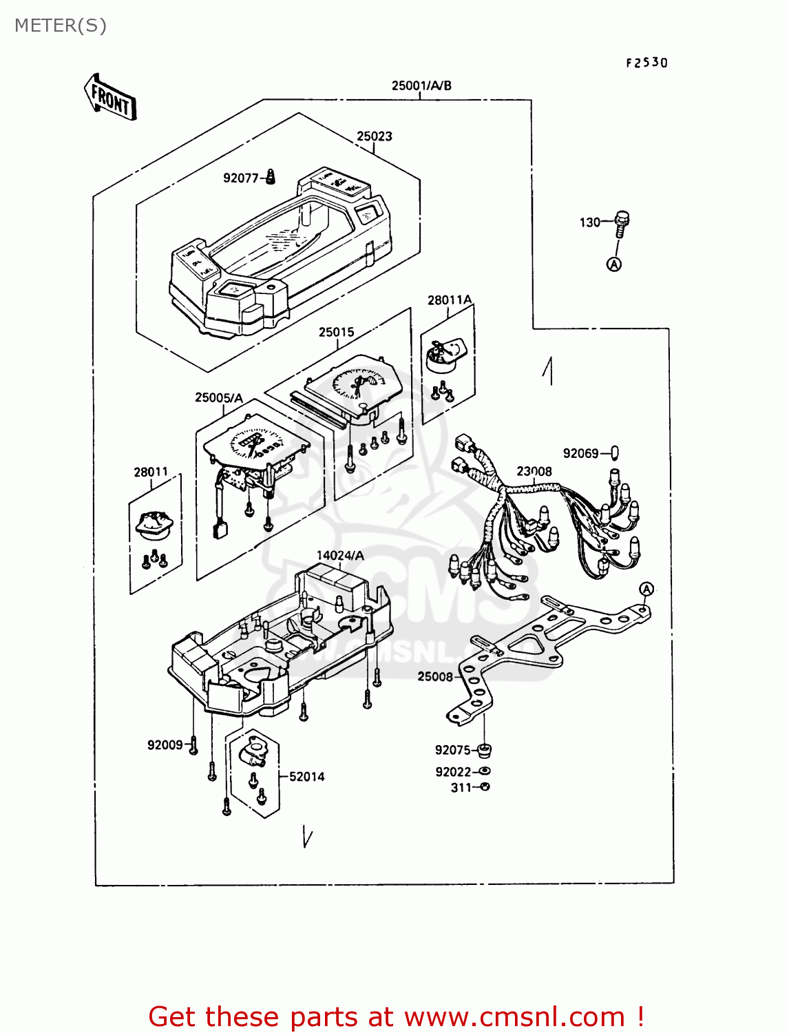 METER(S) ZX750F3 GPX750R 1989 EUROPE FR UK AR NR