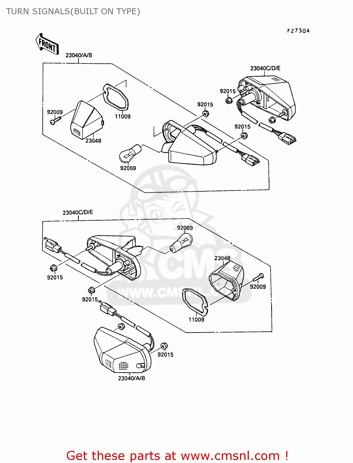 TURN SIGNALS(BUILT ON TYPE) ZX750F3 GPX750R 1989 EUROPE FR UK AR NR