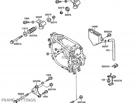 FRAME FITTINGS - ZX750F3 GPX750R 1989 EUROPE FR UK AR NR