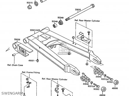 SWINGARM - ZX750F3 GPX750R 1989 EUROPE FR UK AR NR