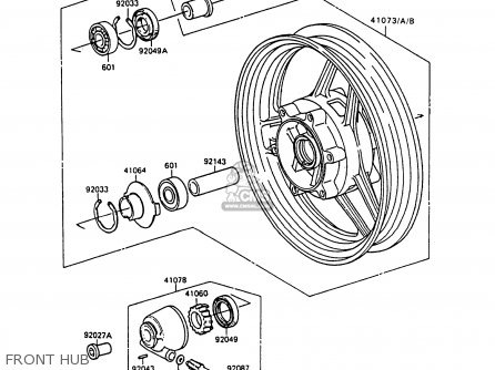 FRONT HUB - ZX750F3 GPX750R 1989 EUROPE FR UK AR NR