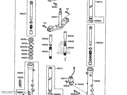 FRONT FORK - ZX750F3 GPX750R 1989 EUROPE FR UK AR NR