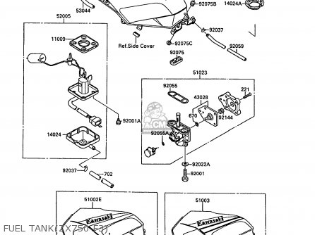 FUEL TANK(ZX750-F3) - ZX750F3 GPX750R 1989 EUROPE FR UK AR NR