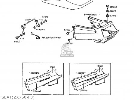 SEAT(ZX750-F3) - ZX750F3 GPX750R 1989 EUROPE FR UK AR NR
