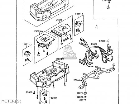 METER(S) - ZX750F3 GPX750R 1989 EUROPE FR UK AR NR
