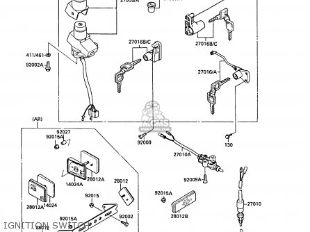 IGNITION SWITCH - ZX750F3 GPX750R 1989 EUROPE FR UK AR NR