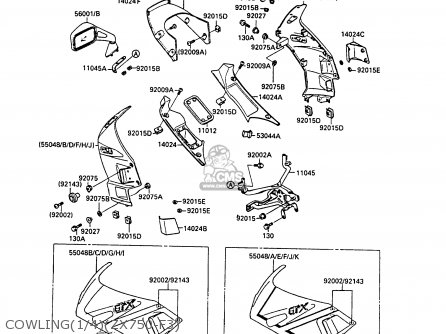 COWLING(1/4)(ZX750-F3) - ZX750F3 GPX750R 1989 EUROPE FR UK AR NR