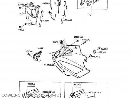 COWLING LOWERS(ZX750-F3) - ZX750F3 GPX750R 1989 EUROPE FR UK AR NR