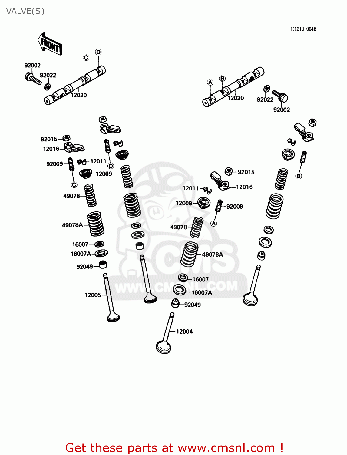 VALVE(S) ZX750F3 NINJA 750R 1989 USA CALIFORNIA