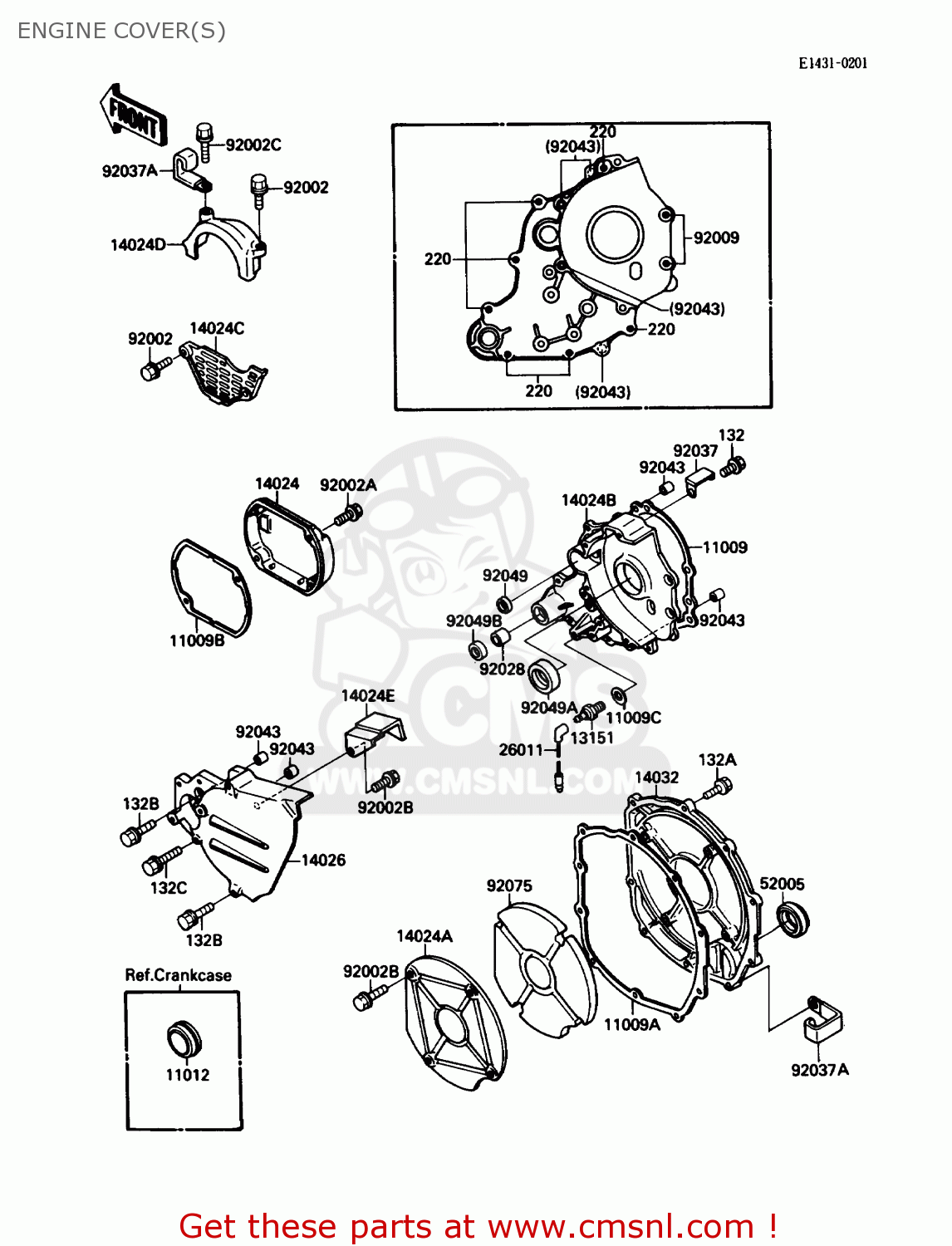ENGINE COVER(S) ZX750F3 NINJA 750R 1989 USA CALIFORNIA