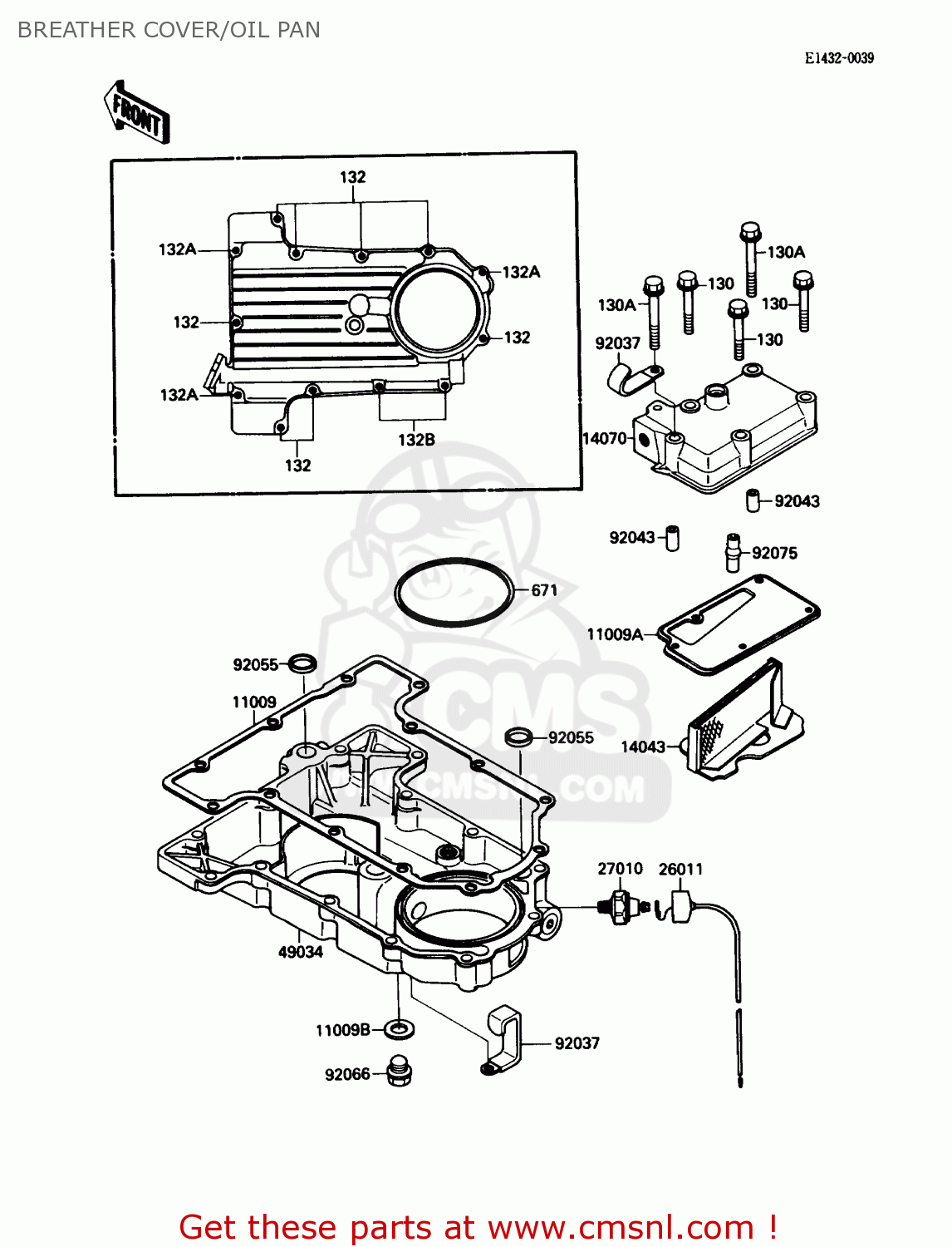 BREATHER COVER/OIL PAN ZX750F3 NINJA 750R 1989 USA CALIFORNIA