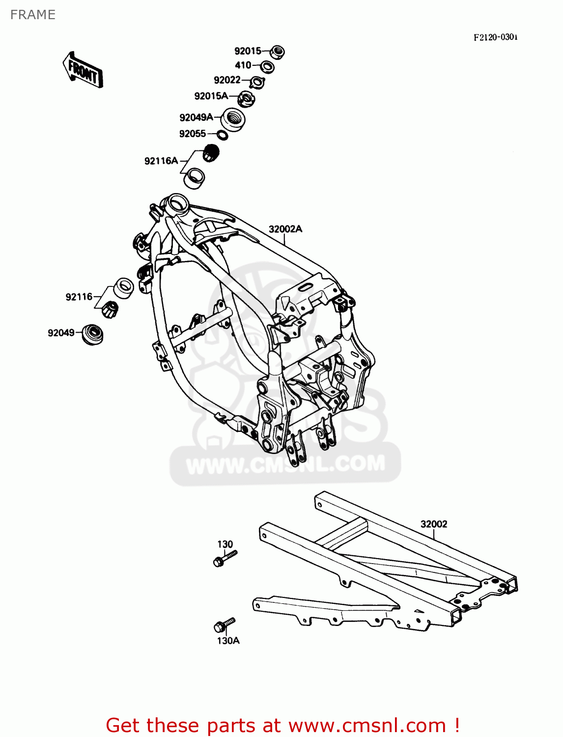 FRAME ZX750F3 NINJA 750R 1989 USA CALIFORNIA