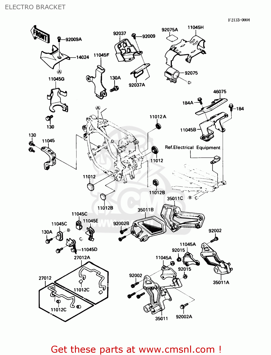 ELECTRO BRACKET ZX750F3 NINJA 750R 1989 USA CALIFORNIA
