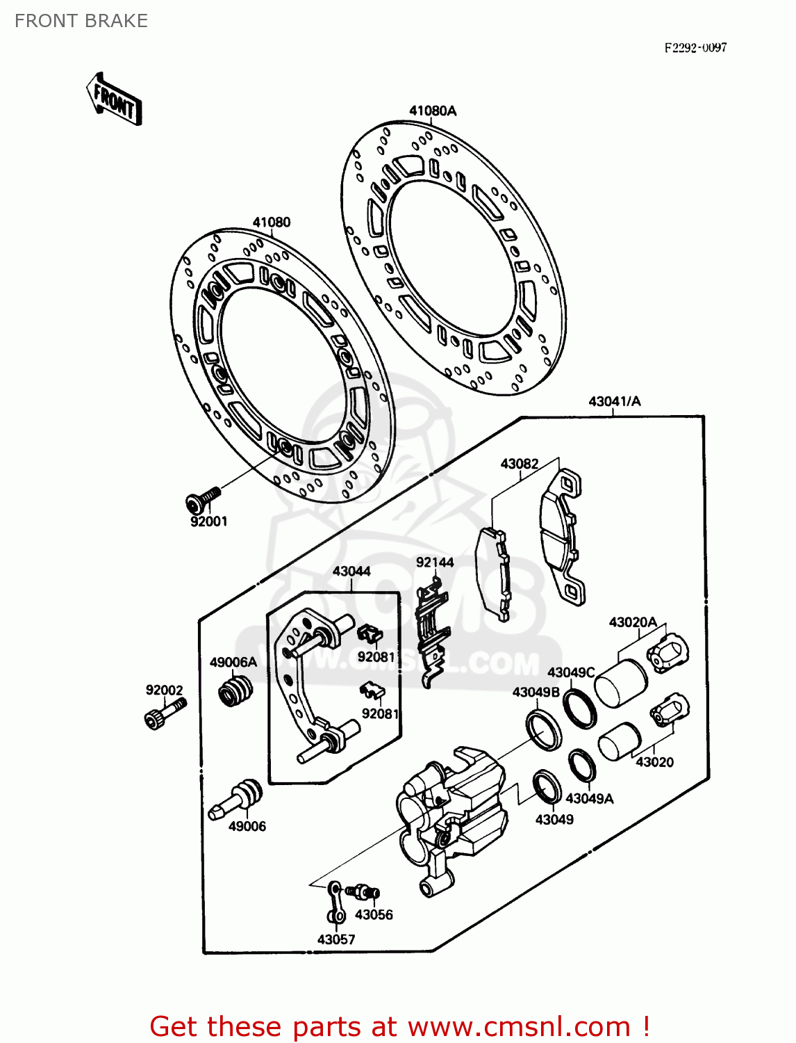 FRONT BRAKE ZX750F3 NINJA 750R 1989 USA CALIFORNIA