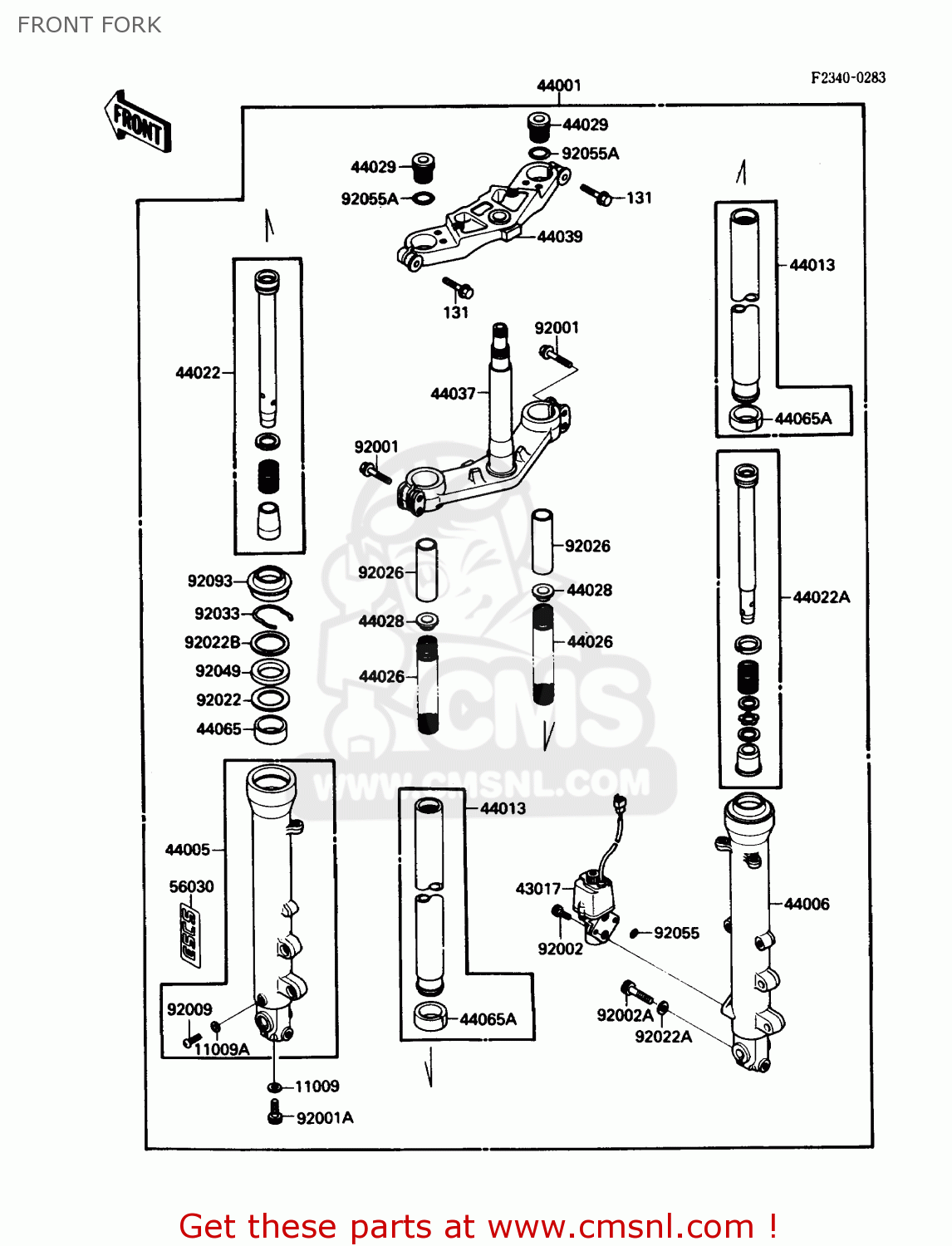 FRONT FORK ZX750F3 NINJA 750R 1989 USA CALIFORNIA