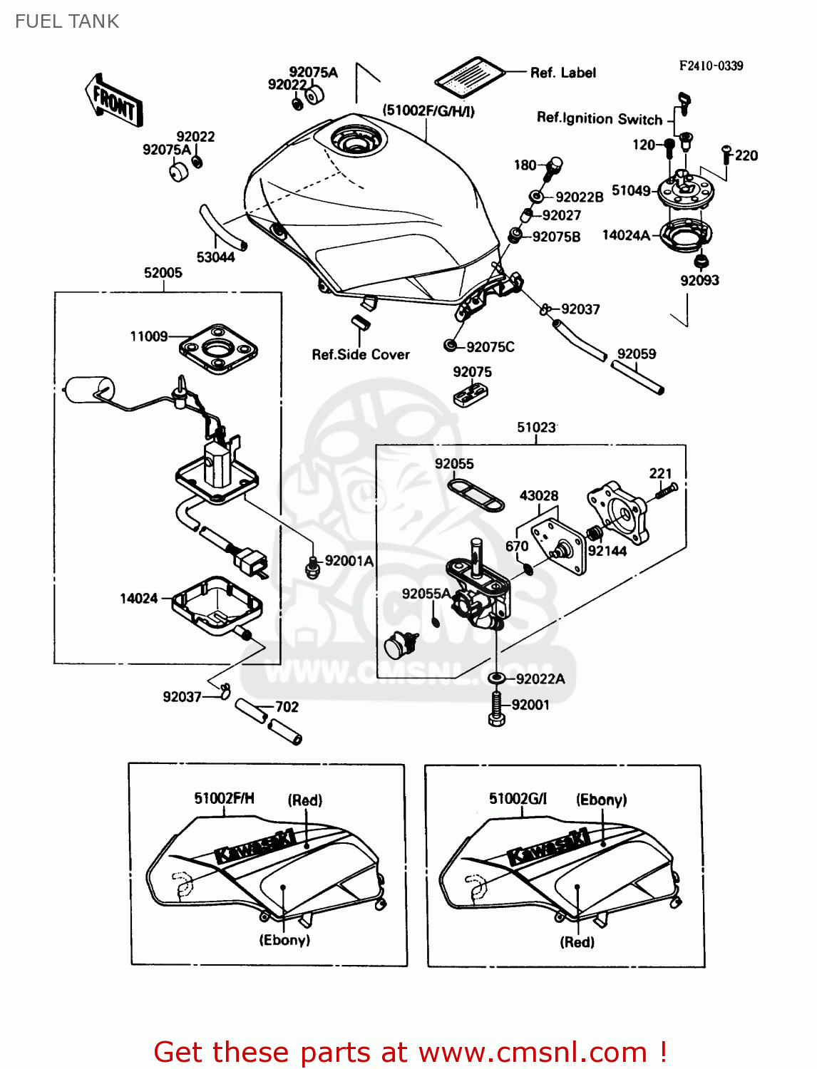 FUEL TANK ZX750F3 NINJA 750R 1989 USA CALIFORNIA