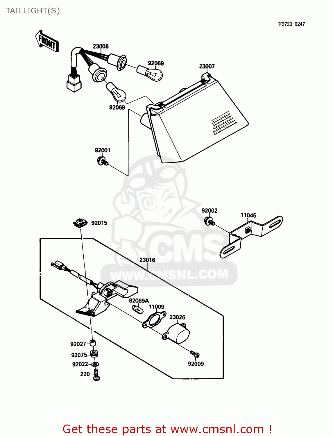 TAILLIGHT(S) ZX750F3 NINJA 750R 1989 USA CALIFORNIA