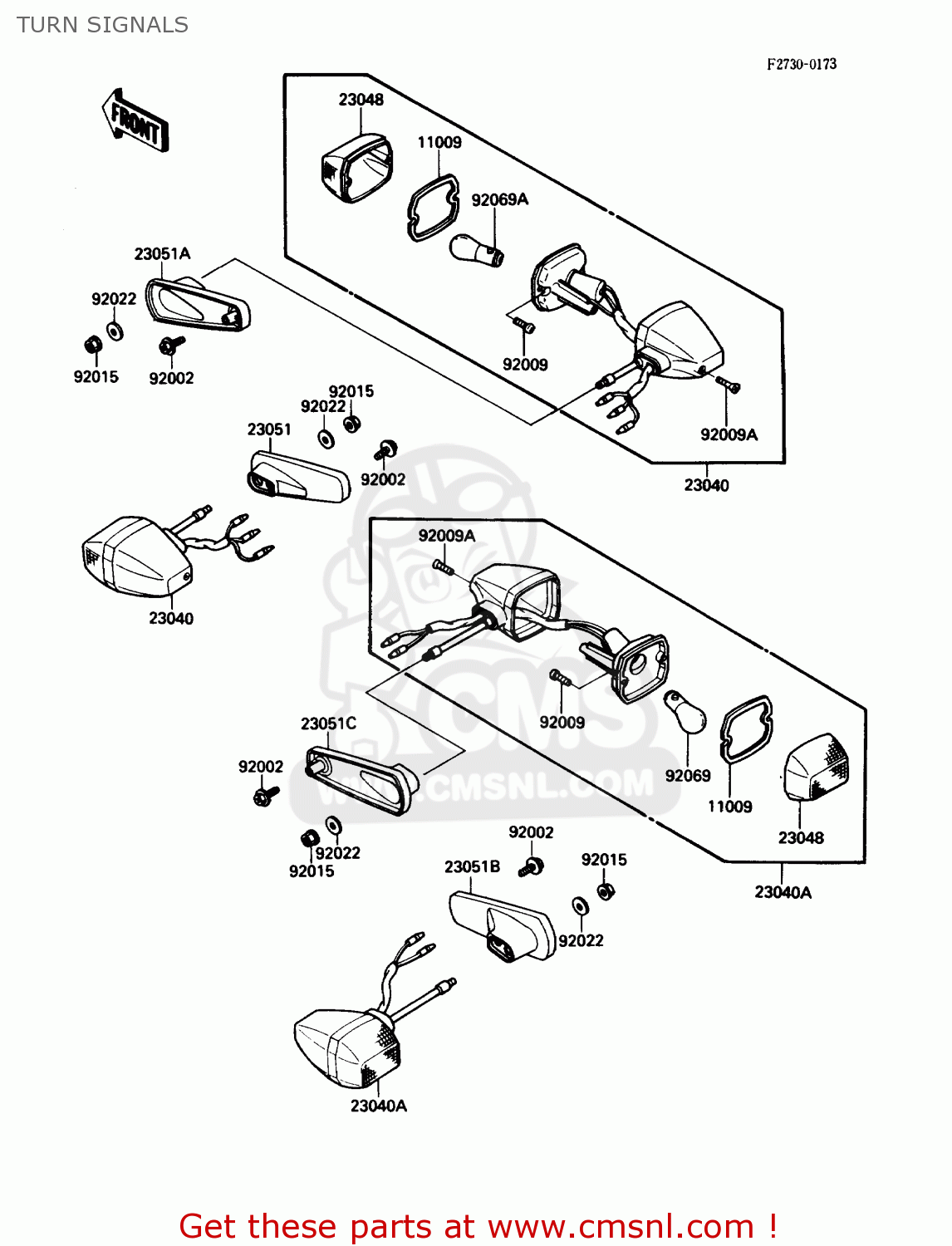TURN SIGNALS ZX750F3 NINJA 750R 1989 USA CALIFORNIA