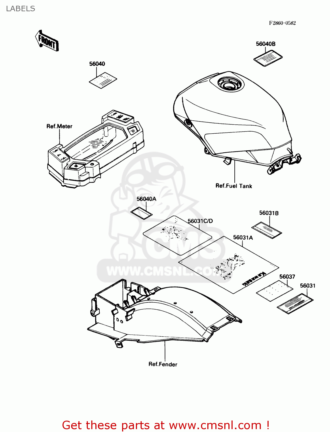 LABELS ZX750F3 NINJA 750R 1989 USA CALIFORNIA