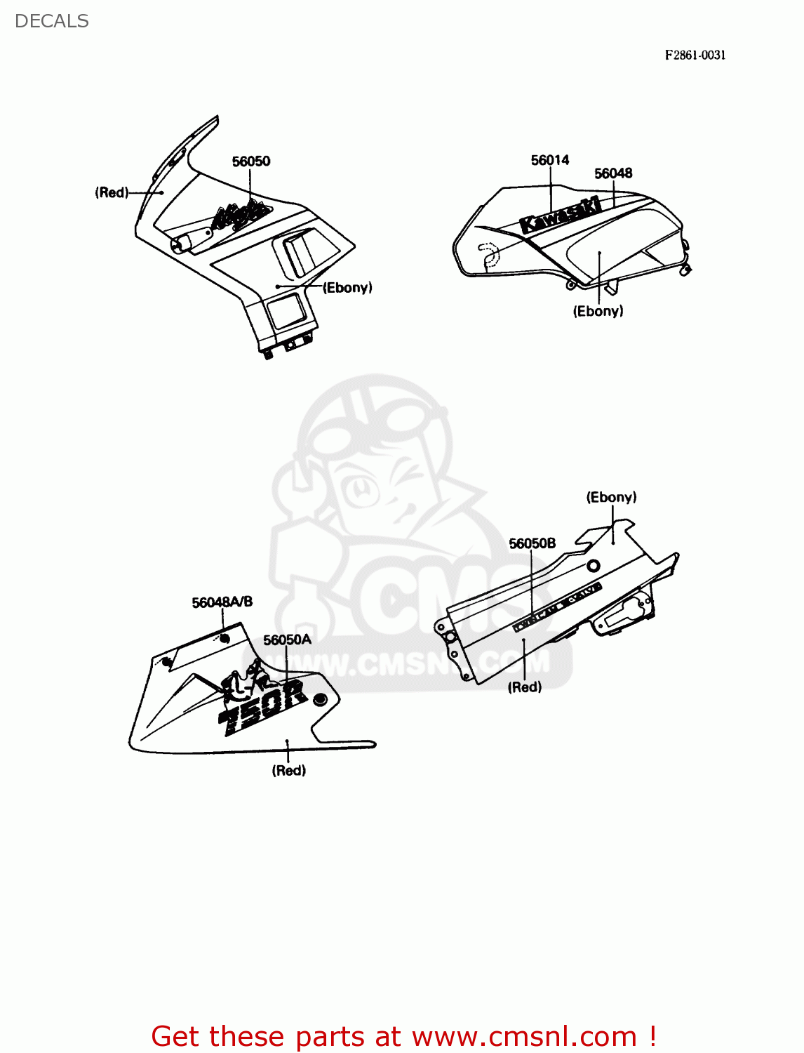 DECALS ZX750F3 NINJA 750R 1989 USA CALIFORNIA