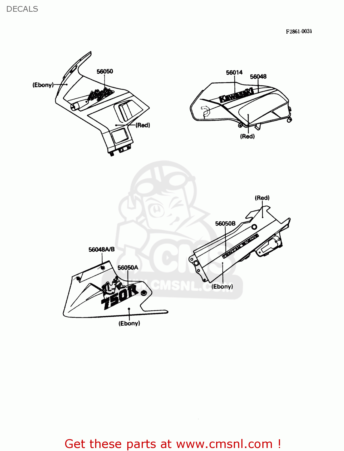 DECALS ZX750F3 NINJA 750R 1989 USA CALIFORNIA