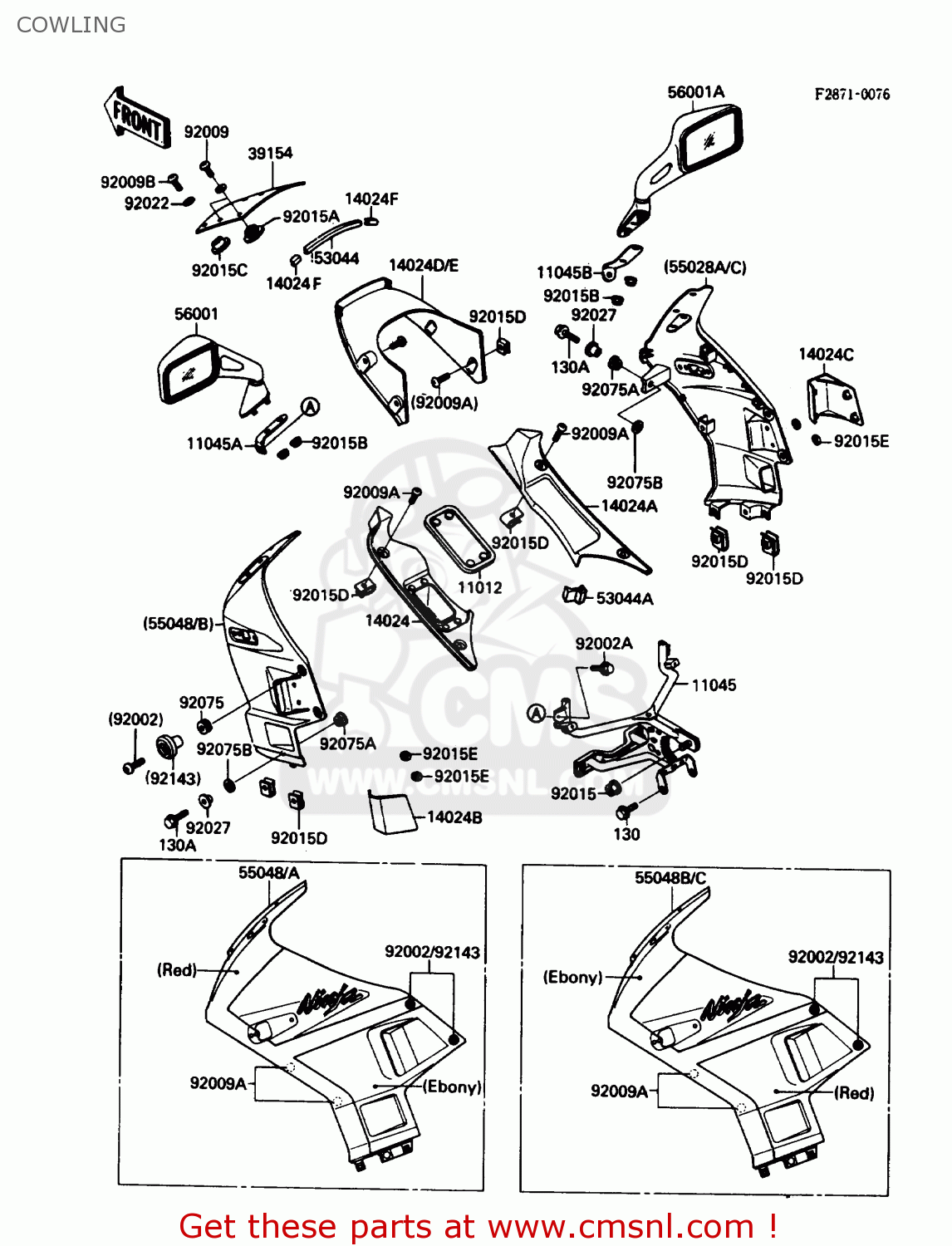 COWLING ZX750F3 NINJA 750R 1989 USA CALIFORNIA