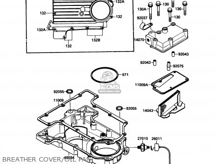 BREATHER COVER/OIL PAN - ZX750F3 NINJA 750R 1989 USA CALIFORNIA