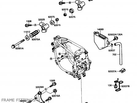 FRAME FITTINGS - ZX750F3 NINJA 750R 1989 USA CALIFORNIA